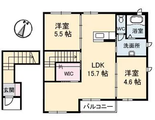 シャーメゾン ファミール【2階】の間取り