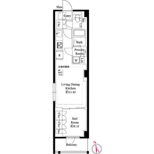 343レジデンス西麻布【5階】の間取り