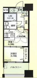 No.62 TOWERS AVANTGARDE博多【7階】の間取り