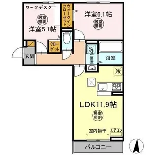 ルシアス【1階】の間取り