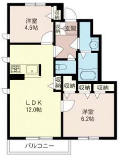 シェソワ・ルミエールB【1階】の間取り