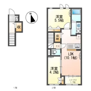 オーヴェスト【2階】の間取り