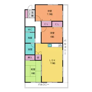 ソワサントUTRII【3階】の間取り