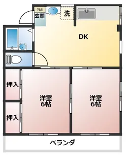 マンション三鈴【2階】の間取り