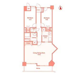 クレール矢沢【6階】の間取り