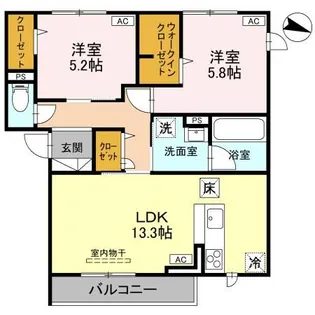 プリュニエ【1階】の間取り