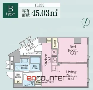 ウテナ西麻布【4階】の間取り