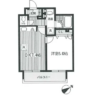 ラポール三田【9階】の間取り