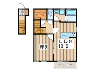 ビュ-ラ-希望が丘B【2階】の間取り