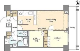オアーゼ新宿市谷薬王寺【6階】の間取り
