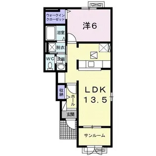 モンテロッソ アルマーレA【1階】の間取り