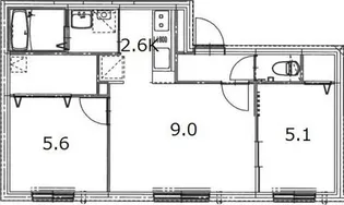 ウェリナ本通13【4階】の間取り