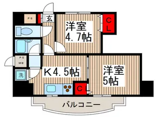 ライオンズマンション秋津【6階】の間取り