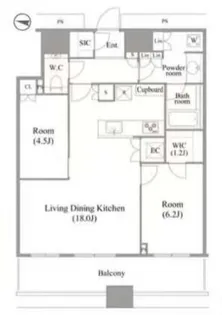 勝どきザ・タワー【34階】の間取り