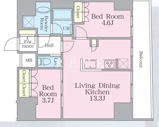 リージア浅草橋【9階】の間取り