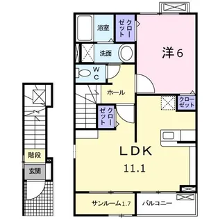 エブリィワン【2階】の間取り