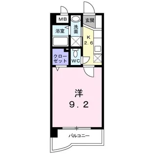 グレイス筒井【1階】の間取り