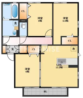 ハルブラッサムA棟【1階】の間取り