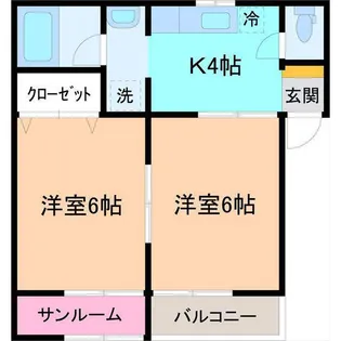シェーン・ブルーン【1階】の間取り