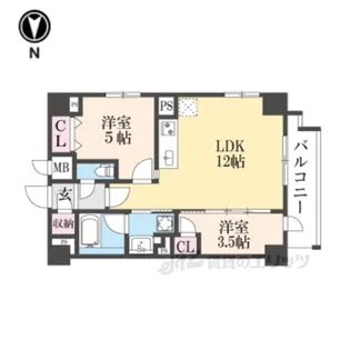 ジオエント四条大宮【6階】の間取り