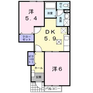 サニーハウス【1階】の間取り