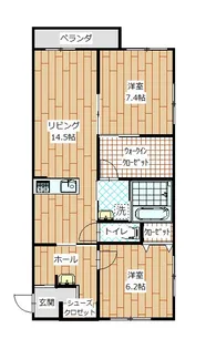 インフィニティ天童【1階】の間取り