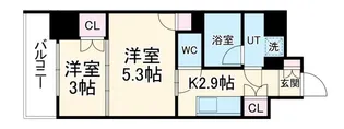 ウエリスアーバン守口【10階】の間取り