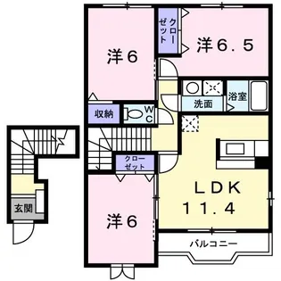 プチ シャトーD【2階】の間取り