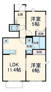 リリークレールII【1階】の間取り