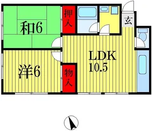 サンウイング稲荷町【2階】の間取り