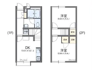 レオパレスベルヴィ旭ヶ丘【1階】の間取り