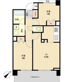 グラディート町田【8階】の間取り