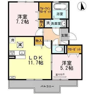 Piccolo Pino島町C棟【1階】の間取り