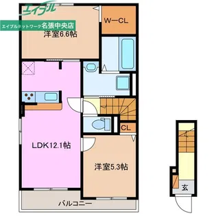 エトワールくらもちa【2階】の間取り