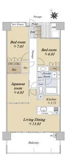 シティハウス広瀬川セントラルレジデンス【3階】の間取り