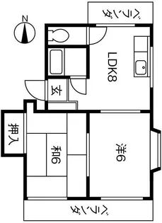 第1みのりハイツ福音寺【4階】の間取り