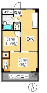 アゼリヤマンション【4階】の間取り