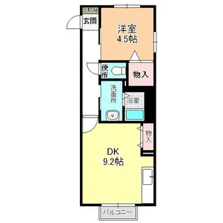 ピュアハイツ稲毛1号棟【1階】の間取り
