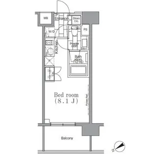 パークハビオ目黒リバーサイド【2階】の間取り
