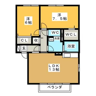 サンボナール B【2階】の間取り