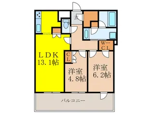 ブリリアタワー箕面船場【6階】の間取り