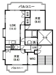 厚木国際飯山レジデンスC【2階】の間取り