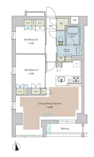 Brillia ist 池尻大橋【6階】の間取り