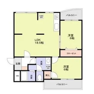 西脇ハイランドハイツ白鳳【3階】の間取り