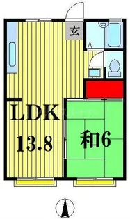 アメリカンハイツB【1階】の間取り