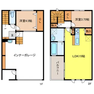 岐阜県瑞穂市穂積【一戸建】の間取り