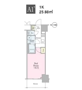 東京都新宿区新小川町【マンション】の間取り