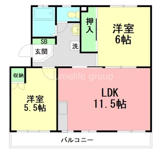 サンパレス林【1階】の間取り