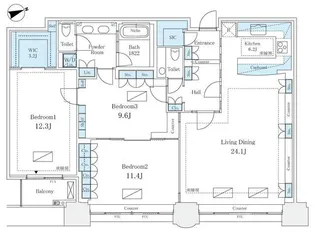 青山パークタワー【18階】の間取り