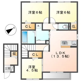 ヴィラ・アムール【2階】の間取り